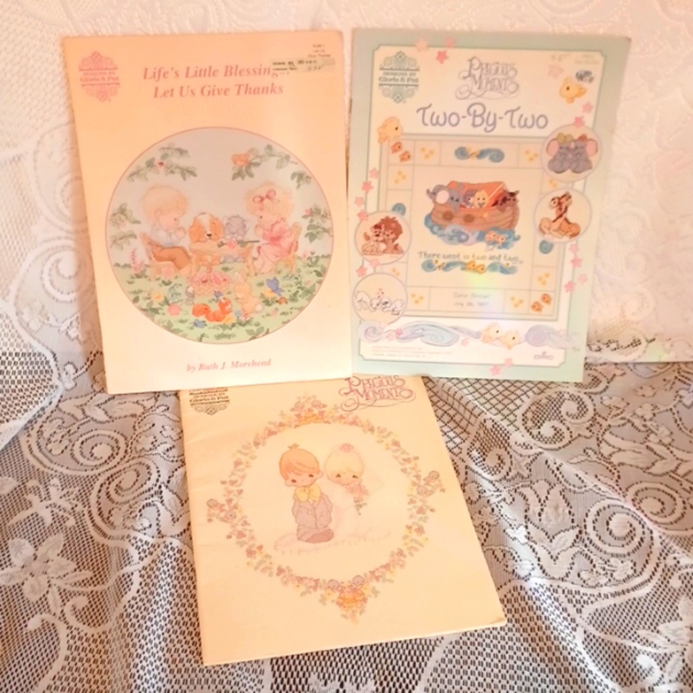3 cross stitch booklets - Precious Moments